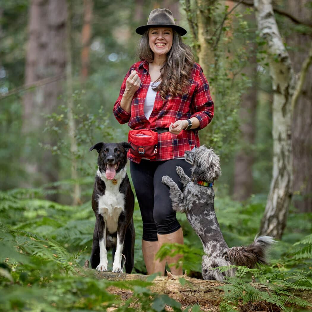 Niki with Bodie & Jeanie in the forest